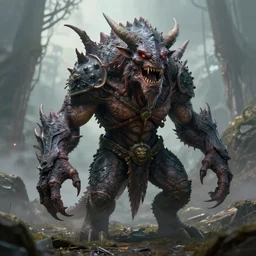 hyper realistic fantasy monster, by artgerm, background by greg rutkowski