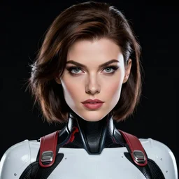 a portrait of a female android, by MARVEL comics and Sandra Chevrier, 4k