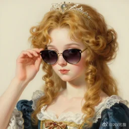 amber heard wearing sunglasses, a detailed painting by pu hua, pixiv contest winner, rococo, anime aesthetic, feminine, rococo