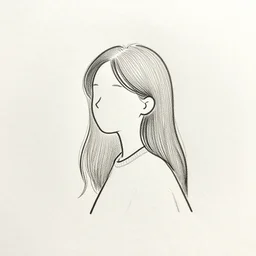 minimal oneline drawing of girl