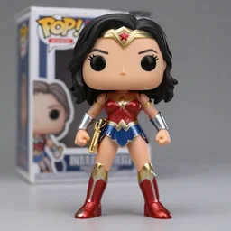 full body character gal gadot as wonder woman action figure funko pop trending on artstation, cgsociety, digital painting, nendroid, anime, disney, pixar, 8 k, hd, dof, volumetric lighting, subsurface scattering, photorealistic, octane render