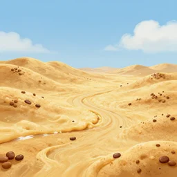 landscape made of cookie dough, artstation