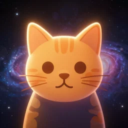 ginger cat, face icon, stylized, minimalist, portrait, by loftis cory, behance, hd, by jesper ejsing, by rhads, makoto shinkai and lois van baarle, by ilya kuvshinov, global illumination, rimlight, bokeh, octane render, galaxy in background