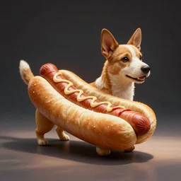 a dog made from hot dogs