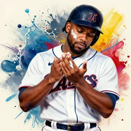 fernando tatis jr applying cream to himself, splash art, hyper detailed, 8 k