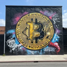 basquiat bitcoin graffiti mural