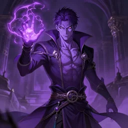 male necromancer purple skin casting magic spell, anime key visual, handsome and attractive man, highly detailed, smooth, sharp focus, trending on artstation, concept art, by shumolly and monable and artgerm and greg rutkowski and jo chen and pilyeon and ruan jia