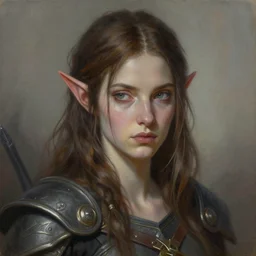 portrait of a beautiful drow, ranger, Alexandria's genesis, chin-length hair, bored, illustration, soft lighting, soft details, hyper realism, high detailed, painting oil on canvas by mark arian by artgerm, trending on artstation, 4k, 8k, HD