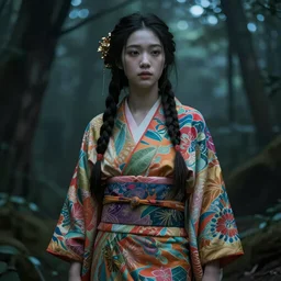 stunning, breathtaking, awe - inspiring award - winning concept art of kiernan shipka as a faerie wearing a colorful kimono, extremely moody lighting, intricate