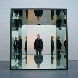 multicolor photo of a mirrorverse contained inside a mirror by steve mccurry created at future in 4 k ultra high resolution and with low angle, with inspiring feeling