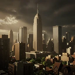 a retro cgi render of a city