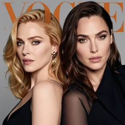 portrait of christina hendricks and gal gadot hybrid by mario testino, headshot, sony a 7 r, award winning, vogue