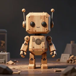 illustration artoys cute figurine wooden robots cyberpunk symetrical geometrical cgsociety artstation