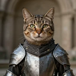 an amazing award winning portrait photo of a cat as a knight templar, very detailed and sharp, 4k hdr, cinematic masterpiece