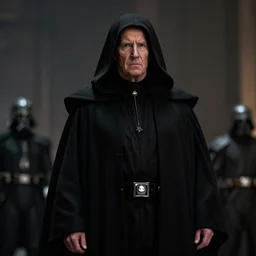 emperor palpatine, joe biden in star wars as emperor palpatine movie still, cinematic lighting, wearing hooded black robe, unlimited power, ray tracing, octane render, long lens, shallow depth of field, bokeh, 8 k, hyper detailed, 3 5 mm film grain,