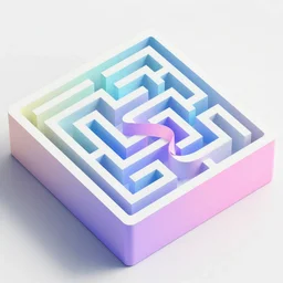 metaverse maze, hologram, moebius, risograph, 8 k pastel colors, trending on artstation