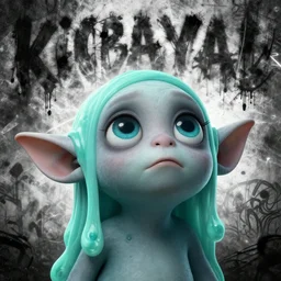 detailed closeup portrait of magical cute grey goblin slime looking up, in the style of rob lefield and dan mumford, epic gradient, by atey ghailan, by greg rutkowski, by greg tocchini, by james gilleard, by joe fenton, by kaethe butcher, gradient olive turquiose, black and white color scheme, grunge aesthetic, graffiti tag