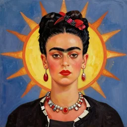 broken sun painting by frida kahlo, ultradetailed, artstation, 4 k