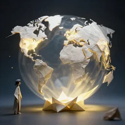 world of origami, magical world, by greg rutkowski, sung choi, photo realistic, 8 k, cinematic lighting, hd, atmospheric, hyperdetailed, trending on artstation, devainart, digital painting, glow effect