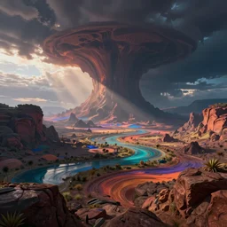 psychedelic landscape on on alien world