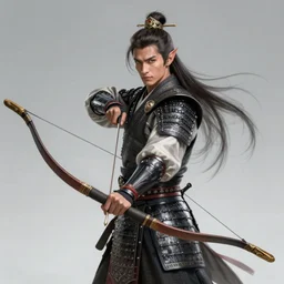 male elf samurai wielding a longbow, 8 k, fantasy, d & d, portrait by laura sava, intricate, highly detailed, smooth, artstation