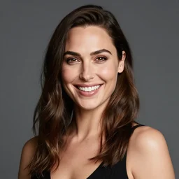 Italian Gal Gadot smiling, realistic, photo studio, HDR, 8k, trending on artstation
