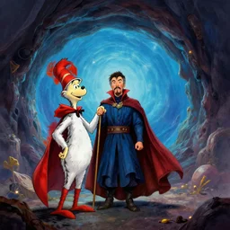 Dr suess, Dr strange, a portal into the abyss, beautiful atmosphere, masterpiece digital painting by Ivan Aivazovsky, 4k wallpaper