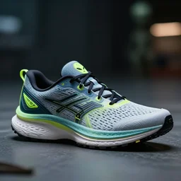 high quality presentation photo of concept running shoes inspired by aliens , photography 4k, f1.8 anamorphic, bokeh, 4k, Canon, Nikon