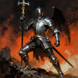 knight by Frank Frazetta,fantasy artwork,bold,striking,high quality!!!!!,masterpiece!!!!