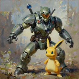 victreebel pokemon playing as master chief, oil on canvas, intricate, 8 k highly professionally detailed, hdr, cgsociety