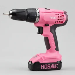 pink drill driver, products photography