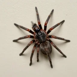 human spider crawling on the wall, hypperrealistic photo