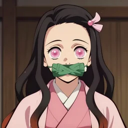 emma watson wearing muzzle wearing muzzle wearing muzzle wearing muzzle wearing muzzle wearing muzzleas nezuko from demon slayer anime ねずこ  nezuko from demon slayer anime ねずこ  nezuko from demon slayer anime ねずこ wearing kimono wrapped mouth by artgem by greg rutkowski trending on artstation