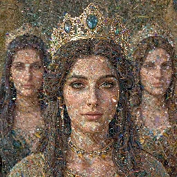 blurred background. close-up portrait of a goddess in crown, by Alfred Eisenstaedt, Afarin Sajedi and Alena Aenami. unreal engine