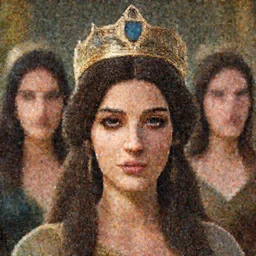 blurred background. close-up portrait of a goddess in crown, by Alfred Eisenstaedt, Afarin Sajedi and Alena Aenami. unreal engine