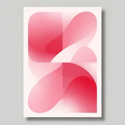poster, modern graphic design, abstract shapes, pink and red gradients, digital artwork