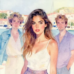 a vibrant mixed pastels and watercolor painting of marina diamandis beautiful, lomo effect, by vanessa lemen by charlie bowater by ross tran, trending on artstation