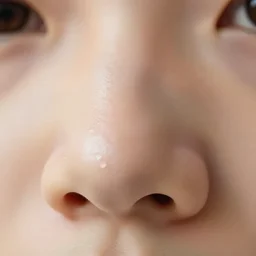 closeup photo of the cutest human nose ever, 8 k, high details, small details