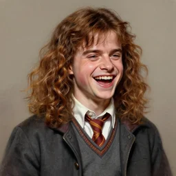 peter dinklage as hermione granger, he is laughing, digital painting, extremely detailed, 4 k, intricate, brush strokes, mark arian, artgerm, bastien lecouffe - deharme
