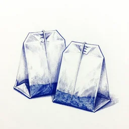 ballpoint pen drawing of the Tea bags