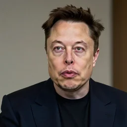 Elon Musk with a moustache