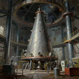 classic oil painting, active nuclear reactor inside of an abandoned lab, as a dnd cover illustration, science equipment, ominous, concept art, extremely detailed, smooth, sharp focus, art by brothers hildebrandt