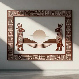 Delicated artline decorative inca, selknam, ink, Clean desing, 1200dpi