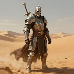 a paladin in the desert, dungeons and dragons, digital painting by Gerald Brom, highly detailed
