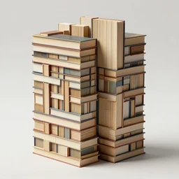 a building made of books, photorealistic, detailed, architecture