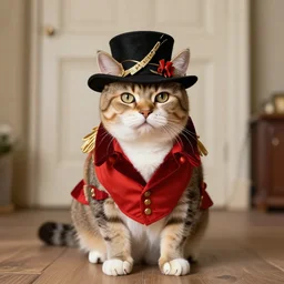 A cat dressed as Napoleon