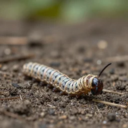 a worm on a string toy in it's natural habitat in the wild