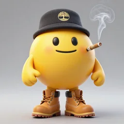 the stay puff marshmallow man wearing timberland shoes and hat while smoking a joint and walking in new york city, highly detailed portrait, digital painting, artstation, artstation hq