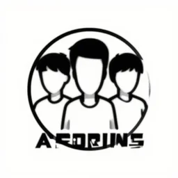 a logo of aspiring youths, black and white, simple, vector, lineart