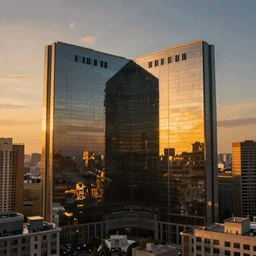 folding cityscape, golden hour, inception
